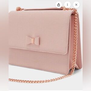 Elegant Pink Bow Accent Women's Bag